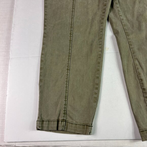 Joie Pants Women's 32x26* High Rise Front Seam Crop Green Stretch Chinos Tag L - Picture 6 of 16
